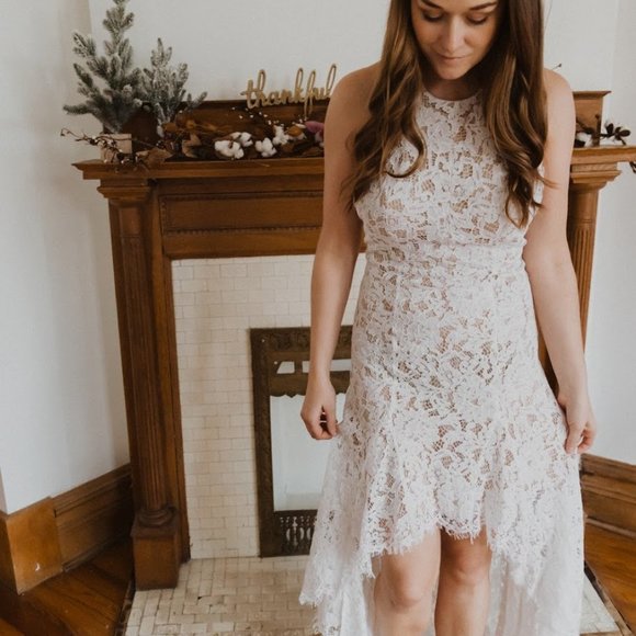 High-low white lace dress - Picture 8 of 13